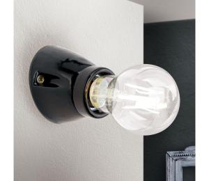 Orion - Nástenné svietidlo FROST 1xE27/60W/230V čierne WA 2-1367 schwarz/Kera