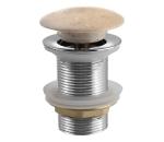 Sapho - Umývadlová výpusť Click-Clack BLOK pr. 6,7 cm travertín/lesklý chróm 2401-901