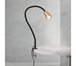 Orion - Flexibilná stolová lampa s klipom DOTTY 1xGU10/10W/230V mosadz/čierna LA 4-1231/1 schwarz/MS