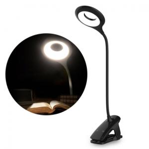 MG Reading LED lampa s klipom + kábel USB-C, čierna