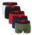 HUGO - boxerky 5PACK cotton stretch modern multicolor / red logo waist