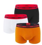 HUGO - boxerky 3PACK eco friendly organic cotton in black & orange tones