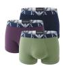 EMPORIO ARMANI - boxerky 3PACK stretch cotton oliva & marine combo