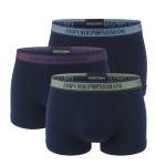 EMPORIO ARMANI - boxerky 3PACK stretch cotton marine con multicolore logo Armani