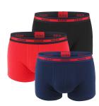 HUGO - boxerky 3PACK eco friendly organic cotton black & red color