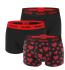 HUGO - boxerky 3PACK cotton stretch black / modern heart print