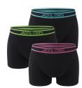 JACK & JONES - boxerky 3PACK Jacglow black with happy color waist - limitovaná fashion edícia