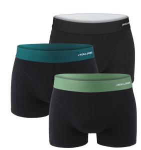 JACK & JONES - boxerky 3PACK Jacnick bamboo black with color waist - limitovaná fashion edícia