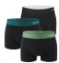 JACK & JONES - boxerky 3PACK Jacnick bamboo black with color waist - limitovaná fashion edícia