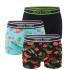 JACK & JONES - boxerky 3PACK Jacwatermelon black & jasmine print - limitovaná fashion edícia