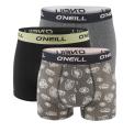 O`NEILL - boxerky 3PACK cotton stretch get beached & black combo