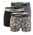 O`NEILL - boxerky 3PACK cotton stretch get beached & black combo