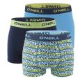 O`NEILL - boxerky 3PACK cotton stretch graphic logo & alaskan blue combo