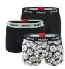 HUGO - boxerky 3PACK cotton stretch black & bold floral mix