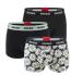 HUGO - boxerky 3PACK cotton stretch black & bold floral mix