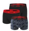 HUGO - boxerky 3PACK cotton stretch dark & black color / modern logo HUGO