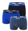 BOSS - boxerky 3PACK Power cotton stretch modern tiles design & blue