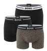 BOSS - boxerky 3PACK eco friendly organic cotton classic fit geo pattern & black