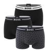 BOSS - boxerky 3PACK eco friendly organic cotton stretch BOLD modern black & B logo