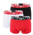 EMPORIO ARMANI - boxerky 3PACK stretch cotton nero & scooter con colorato logo