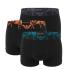 EMPORIO ARMANI - boxerky 3PACK stretch cotton nero con arancia & turchese logo