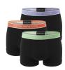 EMPORIO ARMANI - boxerky 3PACK stretch cotton nero con viola & arancia Armani logo