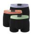 EMPORIO ARMANI - boxerky 3PACK stretch cotton nero con viola & arancia Armani logo