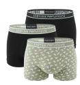 EMPORIO ARMANI - boxerky 3PACK stretch cotton nero & oliva con logo Armani