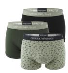 EMPORIO ARMANI - boxerky 3PACK pure cotton jersey forest con nuovo moderno logo