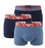 EMPORIO ARMANI - boxerky 3PACK stretch cotton blu con rosso & blu Armani logo