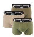 BOSS - boxerky 3PACK Power cotton stretch modern beige & forest tones
