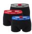 HUGO - boxerky 3PACK eco friendly cotton stretch black / modern gray & blue waist