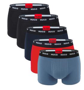 HUGO - boxerky 5PACK eco friendly cotton stretch modern dark & black color