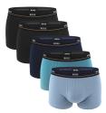 BOSS - boxerky 5PACK essential cotton stretch blue & black tones