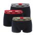 HUGO - boxerky 3PACK eco fiendly organic coton black / modern forest contrast waist