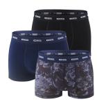 DIESEL - pánske boxerky 3PACK cotton stretch modern blue floral print - limitovaná fashion edícia