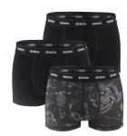 DIESEL - pánske boxerky 3PACK cotton stretch modern dark color print - limitovaná fashion edícia