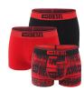 DIESEL - pánske boxerky 3PACK cotton stretch modern DIESEL print black & red combo