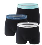 Calvin Klein - boxerky 3PACK Icon cotton stretch relaxed black / turquoise & blue waist