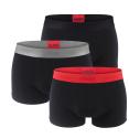HUGO - boxerky 3PACK eco friendly cotton stretch black / modern tonal color waist