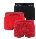 DIESEL - pánske boxerky 3PACK cotton stretch modern rebel black & red series