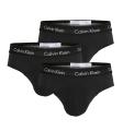 CALVIN KLEIN - slipy 3PACK cotton stretch solid black everyday essentials