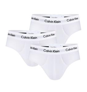CALVIN KLEIN - slipy 3PACK cotton stretch solid white everyday essentials