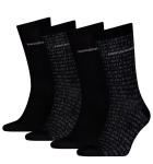 CALVIN KLEIN - ponožky 4PACK core logo cotton black v darčekovom balení