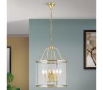 Orion - Luster na reťazi BRUNO 6xE14/40W/230V priemer 43 cm zlatý HL 6-1678/6 bronze