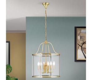 Orion - Luster na reťazi BRUNO 6xE14/40W/230V priemer 43 cm zlatý HL 6-1678/6 bronze