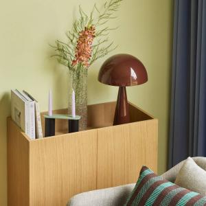 HÜBSCH stolová lampa Mush, hnedá, kov, výška 50 cm