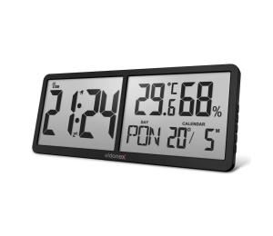 ELDONEX ECL-1110-BK - Digitálne nástenné hodiny TimeCheck 4xAA čierna ECL-1110-BK