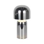 Stolová LED lampa na batérie Niko, chrómová farba, výška 26 cm, kov