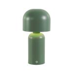 Stolová LED lampa na batérie Niko, olivovo zelená, výška 26 cm, kovový stmievač